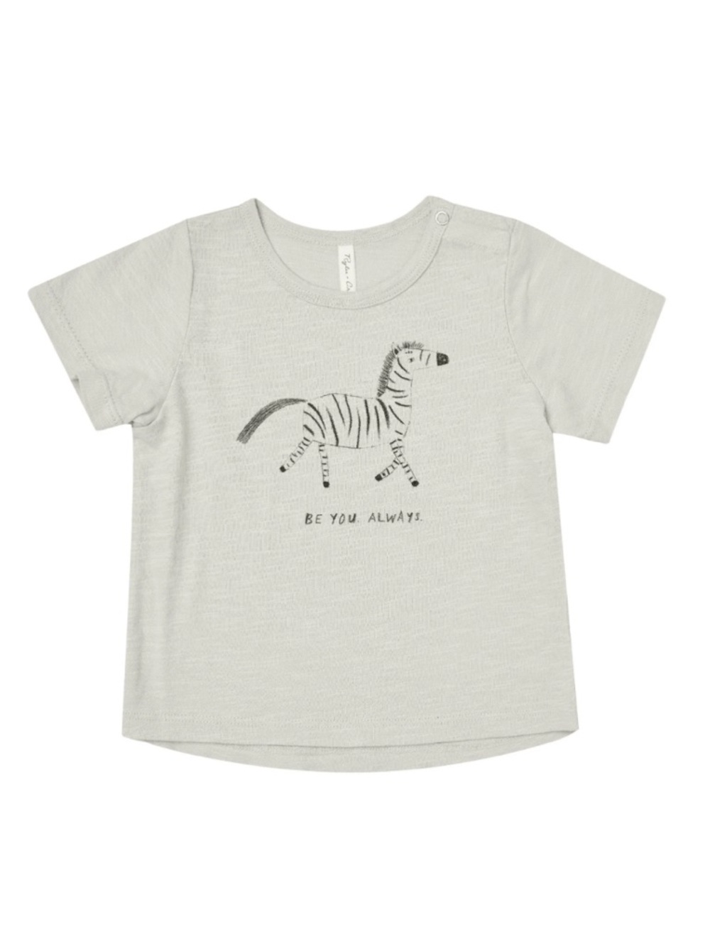 Rylee + Cru Light Gray Zebra Graphic Tee Be you Always 12-18M